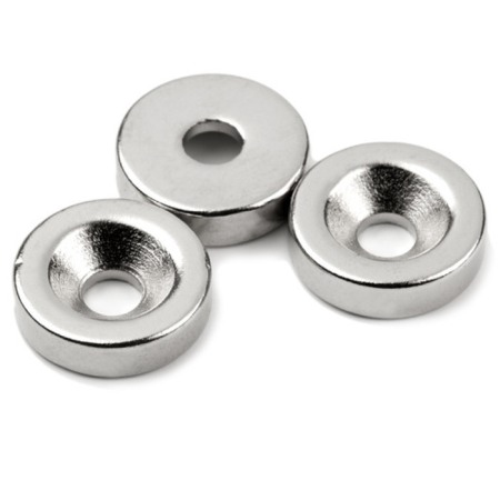 Magnet neodim cilindru cu gaură pentru șurub cu cap înecat diam. 15 x 4,5 x 4 N 80 °C, VMM4-N35 [1]