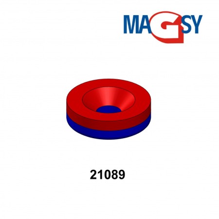 Magnet neodim cilindru cu gaură pentru șurub cu cap înecat diam. 15 x 4,5 x 4 N 80 °C, VMM4-N35 [4]