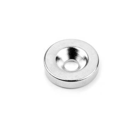 Magneți circulari - Magnet neodim cilindru cu gaură pentru șurub cu cap înecat diam. 18 x 4 N 80 °C, VMM4-N35