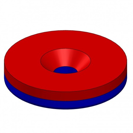Magnet neodim cilindru cu gaură pentru șurub cu cap înecat diam. 25 x 5 N 80 °C, VMM4-N35 [2]