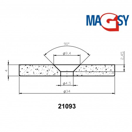 Magnet neodim cilindru cu gaură pentru șurub cu cap înecat diam. 34 x 4 N 80 °C, VMM4-N35 [3]