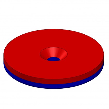Magnet neodim cilindru cu gaură pentru șurub cu cap înecat diam. 34 x 4 N 80 °C, VMM4-N35 [2]