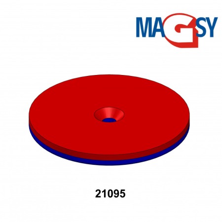 Magnet neodim cilindru cu gaură pentru șurub cu cap înecat diam. 50 x 4 N 80 °C, VMM4-N35 [4]