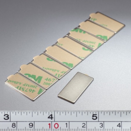 Magnet neodim cu autoadeziv 3M, 20x10x1 mm, grosime autocolantă 0,06 mm [2]