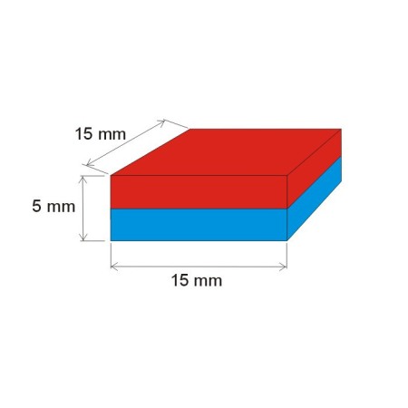 Magnet neodimic 15x15x5 mm, N VMM4SH-150 °C [1]