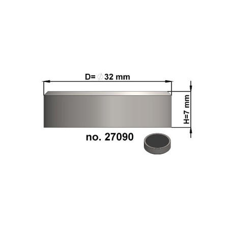 Magnet oală diam. 32 x înălțime 7 mm, fără filet [2]