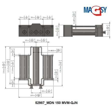 Magnet pentru pâlnia de alimentare, DN 150 mm, 80 °C, 10.000 Gs, 66 N [4]
