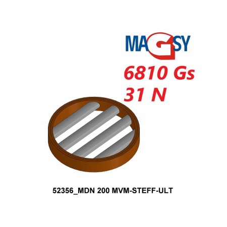Magnet pentru pâlnia de alimentare MDN 200 MVM-STEFF-ULT, 6.810 Gs, 31 N [1]