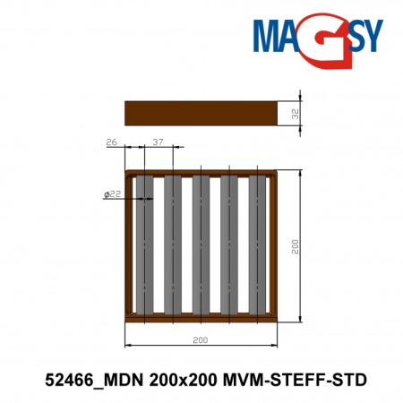 Magnet pentru pâlnia de alimentare MDN 200x200 MVM-STEFF-STD [2]