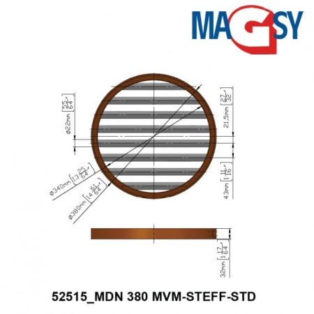 Magnet pentru pâlnia de alimentare MDN 380 MVM-STEFF-STD, 4.530 Gs, 35,5 N [5]