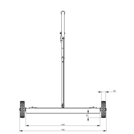 Mătură magnetică, execuție UP, lățime 60 cm, magnet de ferită [1]
