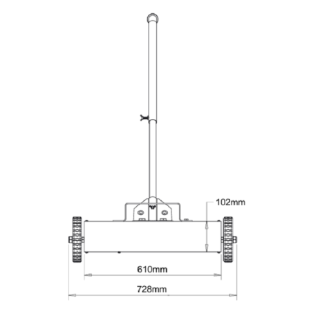 Mătură magnetică, lățime 600 mm, magneți din ferită [2]
