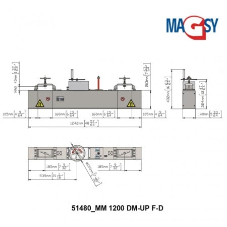 Mătură magnetică pentru cărucioare de curățenie MM 1200 DM-UP F-D [4]