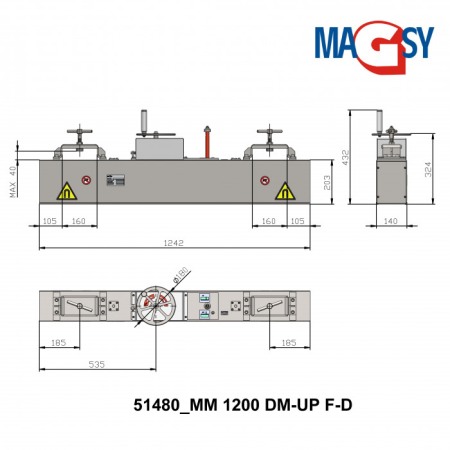 Mătură magnetică pentru cărucioare de curățenie MM 1200 DM-UP F-D [2]
