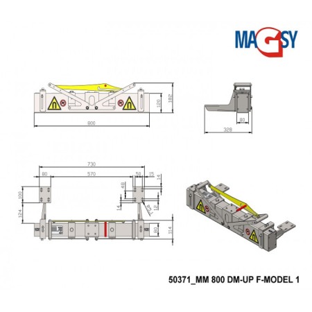 Mătură magnetică pentru cărucioare de curățenie MM 800 DM-UP F [2]
