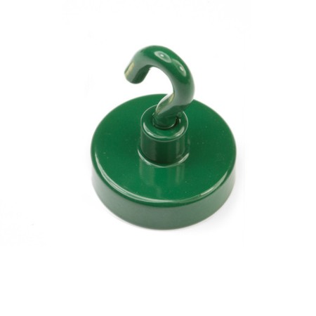Magneți oală cu cârlig - Oală magnetică cu cârlig (cârlig magnetic) diam. 25 N verde