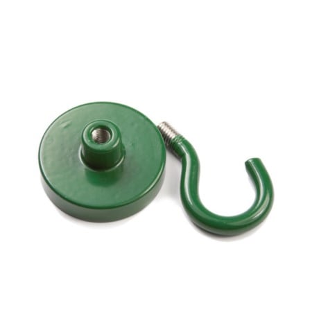 Magneți oală cu cârlig - Oală magnetică cu cârlig (cârlig magnetic) diam. 32 N verde