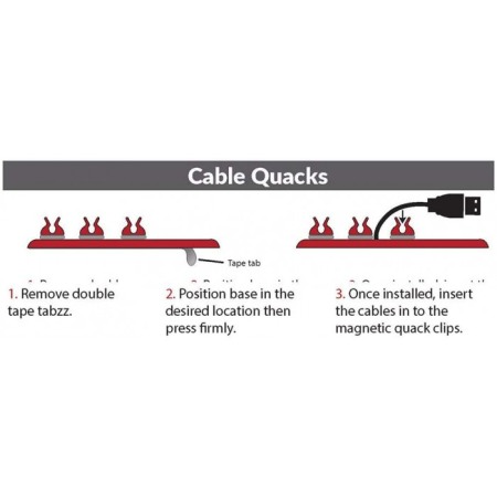 Organizator de cablu magnetic C-Slide, negru, 3 cleme de cablu [5]
