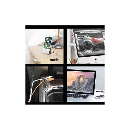 Organizator de cablu magnetic C-Slide, negru, 3 cleme de cablu [2]