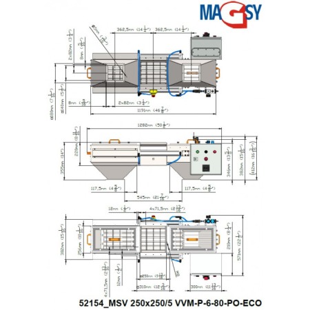 Separator magnetic bilateral MSV 250x250/5 VVM-P-6-80-PO-ECO [1]