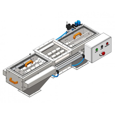 Separatoare cu grile magnetice cu curățare automată - Separator magnetic bilateral MSV 250x250/5 VVM-P-6-80-PO-ECO