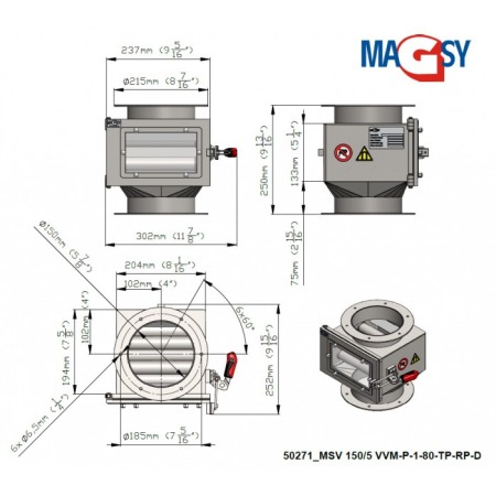 Separator magnetic cu grile MSV 150/5 VVM-P-1-80-TP-RP-D [4]
