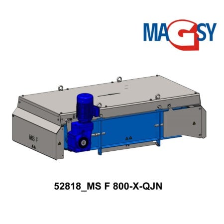 Prezentarea sortimentului de separatoare magnetice - Separator magnetic de deasupra transportorului cu bandă MSF