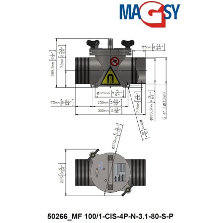 Separator magnetic lichide MF 100/1-CIS-4P-N-1.1-80-N-P-MODEL 1 [5]