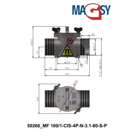 Separator magnetic lichide MF 100/1-CIS-4P-N-1.1-80-N-P-MODEL 1 [1]