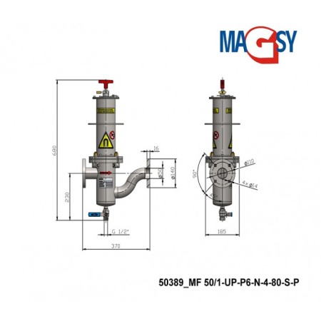 Separator magnetic lichide MF 50/1-UP-P6-N-4-80-S-P [3]