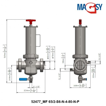 Separator magnetic lichide MF 65/2-S6-N-4-80-N-P [4]