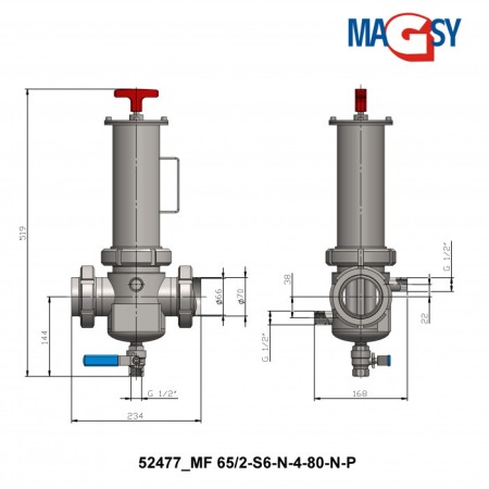 Separator magnetic lichide MF 65/2-S6-N-4-80-N-P [1]