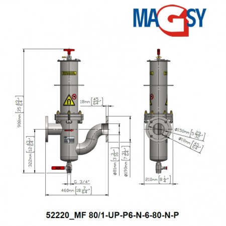 Separator magnetic lichide MF 80/1-UP-P6-N-6-80-N-P [5]