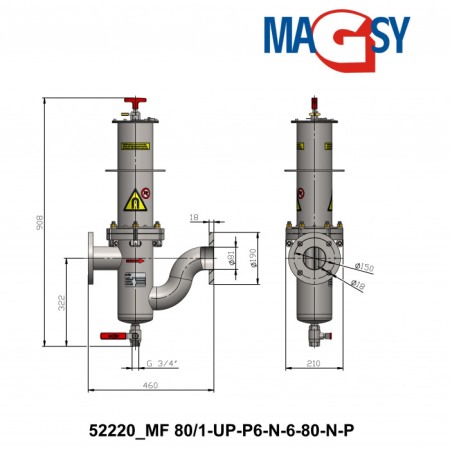 Separator magnetic lichide MF 80/1-UP-P6-N-6-80-N-P [2]