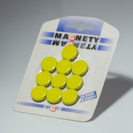 Set magneți colorați ambalați diam.20x5 galbene [1]