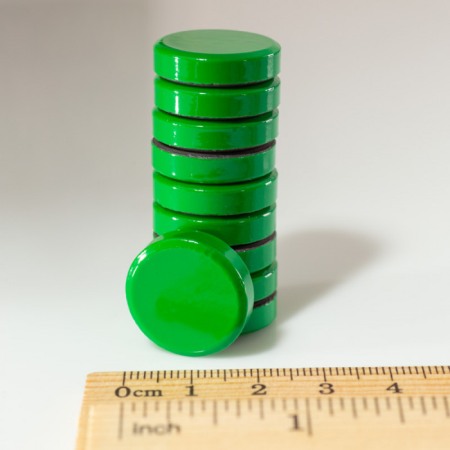 Magneți pentru birou - Set magneți colorați ambalați diam.20x5 verzi