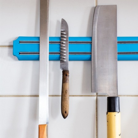 Suporturi magnetice pentru cuțite - Suport magnetic pentru cuțite și ustensile de bucătărie, lungime 38 cm - albastru