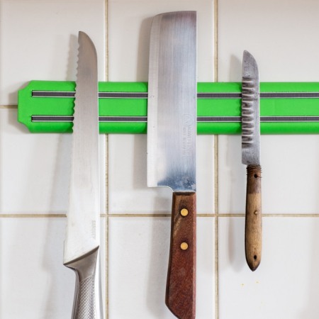 Suporturi magnetice pentru cuțite - Suport magnetic pentru cuțite și ustensile de bucătărie, lungime 38 cm - verde