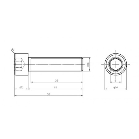 Șurub din oțel inoxidabil M10x40 / inbus [1]