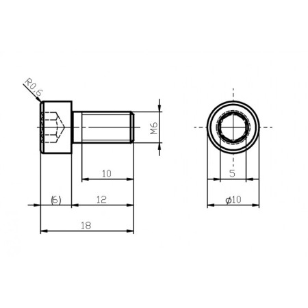Șurub din oțel inoxidabil M6x12 / inbus [1]