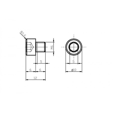 Șurub din oțel inoxidabil M6x6 / inbus [1]