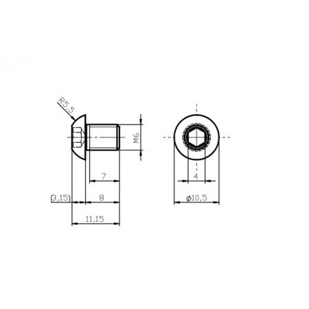 Șurub din oțel inoxidabil M6x8 / inbus [1]