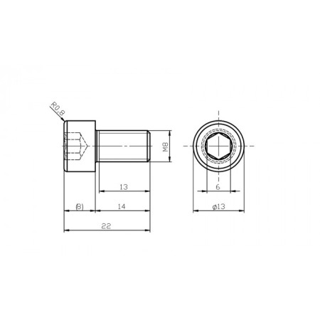 Șurub din oțel inoxidabil M8x14 / inbus [1]