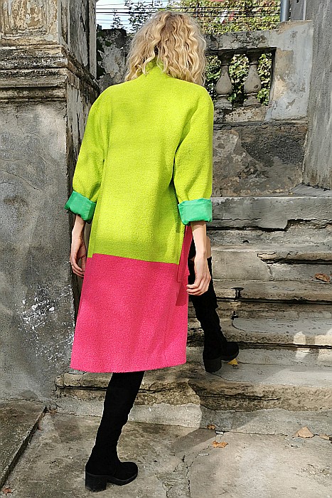 Mantou roz verde din lana [3]