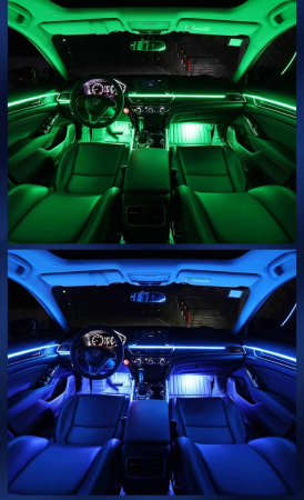 Lumini Ambientale LED interior RGB Acrilice 18 in 1 Fete usi, Bord, Manere, Podea, Control din aplicatie Bluetooth, Banda neon tip El Wire [6]