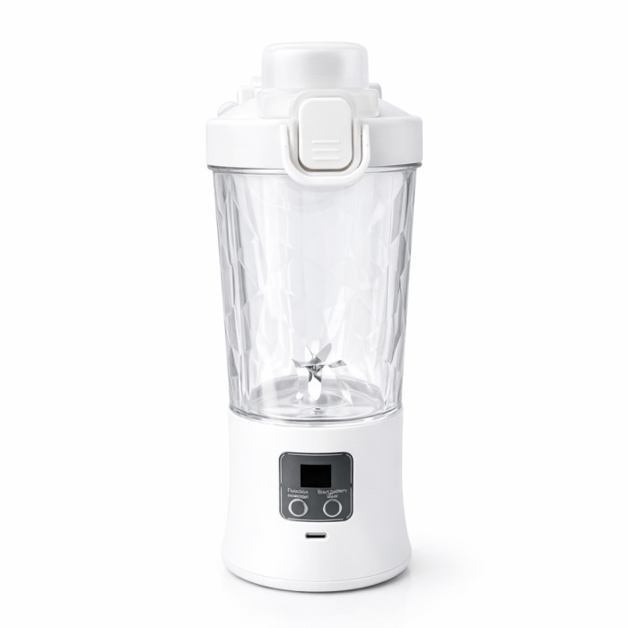 Blender portabil electric, 600 ml, reîncărcabil USB, pentru smoothie și sucuri, compact-Alb [3]