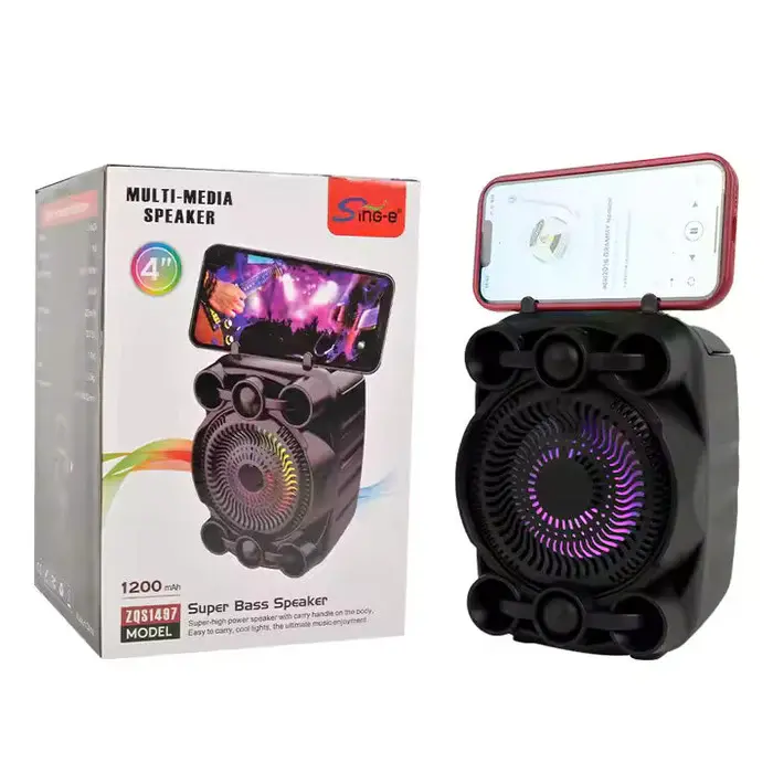 Boxă Bluetooth cu sunet stereo , lumini RGB și suport telefon [3]