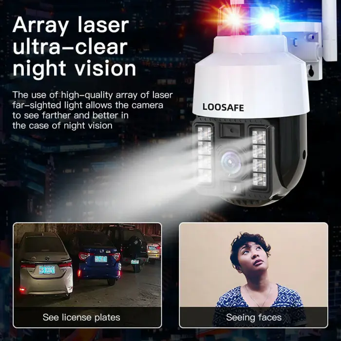 Cameră de supraveghere WIFI 1080p, cu sirenă, vedere color noaptea, rotire 360, V380 pro [4]