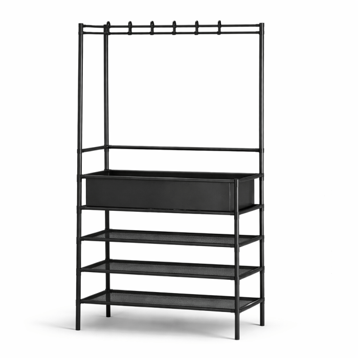 Cuier metalic cu 4 rafturi, organizator pentru haine și încălțăminte, 60x28x154 cm [3]