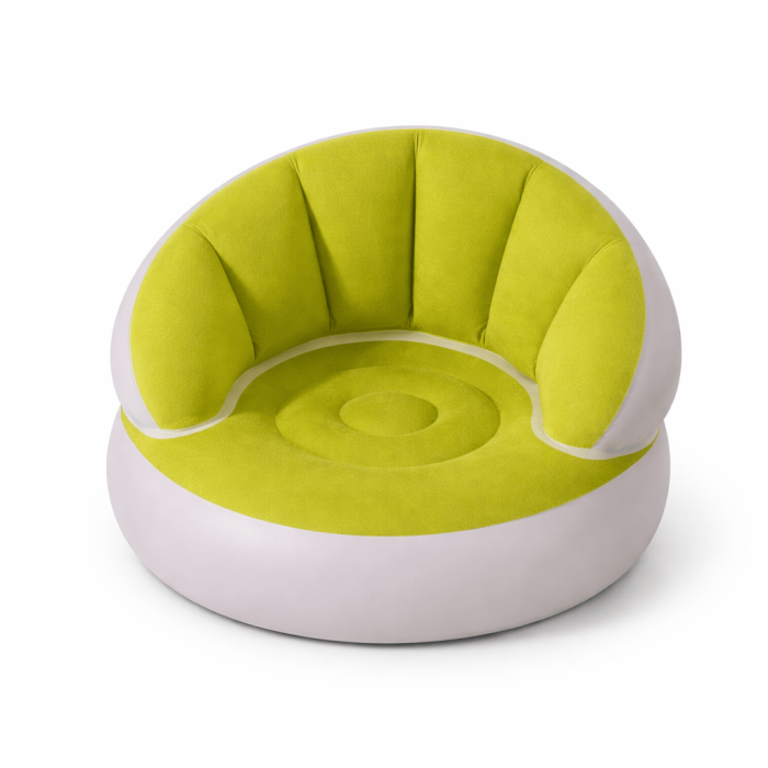 Fotoliu gonflabil tip scoică, pentru o persoană, 85 x 70 cm, confortabil și compact-Verde [2]